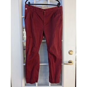 Zara Men Casual Chino Pants Cotton Burgundy, Size 38